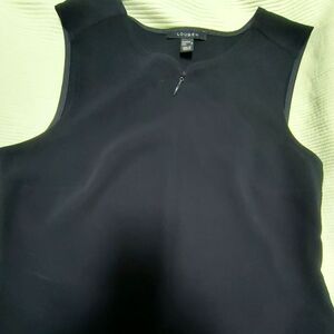 Vintage Louben Minimalist Sleeveless zip crepe top